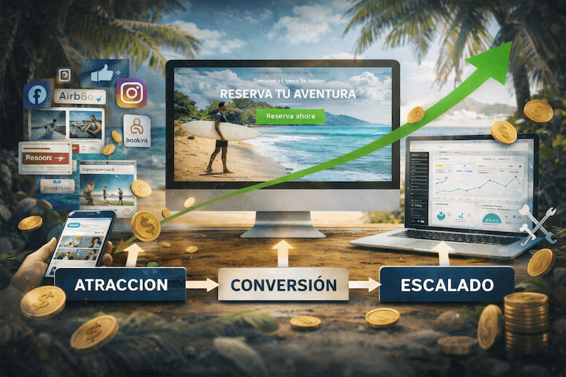 pagina web de negocio de aventura optimizada para conversion